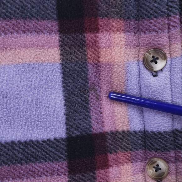 SAGE COLLECTIVE SHERPA LINED PLAID JACKET Women’s L Purple Outdoor Winter - Picture 11 of 15